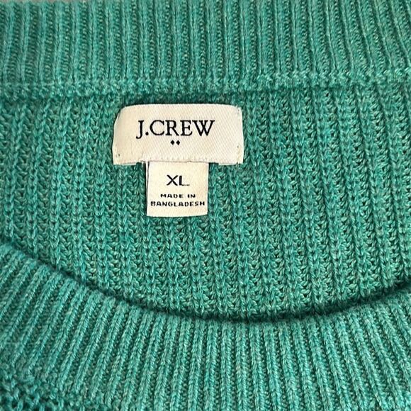 J. Crew Women’s Button Raglan Cotton Blend Crewneck Sweater Kelly Green Size XL - Picture 5 of 12